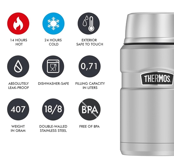 Thermos King Food Flask 710 ml Stål